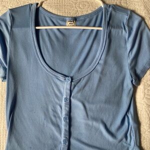 Sunday Best Light Blue Cropped Shirt